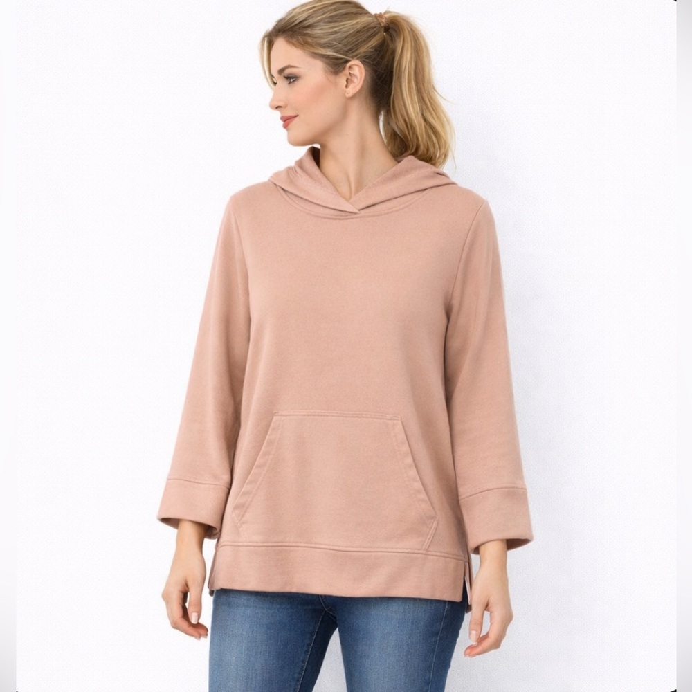 LOFT LOUNGE Hooded Pullover Top Dusty Rose Pink Women’s Size Medium